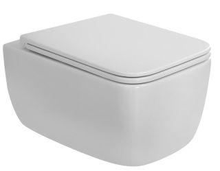 Унитаз подвесной BelBagno безободковый с сиденьем дюропласт soft close, BB076CH-TOR/SC белый