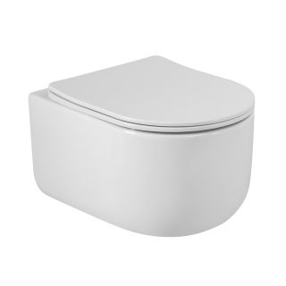 Унитаз подвесной BelBagno безободковый со смывом "Торнадо", с сиденьем дюропласт soft close, BB084CH-TOR/SC