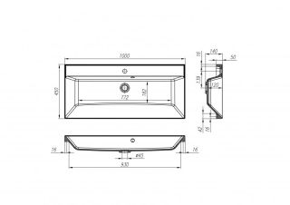 Раковина BelBagno из искусственного мрамора 100см BB1000/450-LV-MR-AST Раковина BelBagno из искусственного мрамора 100см BB1000/450-LV-MR-AST