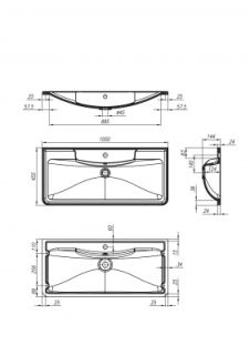 Раковина BelBagno из искусственного камня 1000х455х145, BB1000/455-LV-ART-ALR-NERO черный матовый