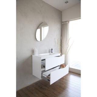 База под керамическую раковину BelBagno подвесная с двумя выкатными ящиками BB1000JH1C/BL-BB13100L Bianco Lucido