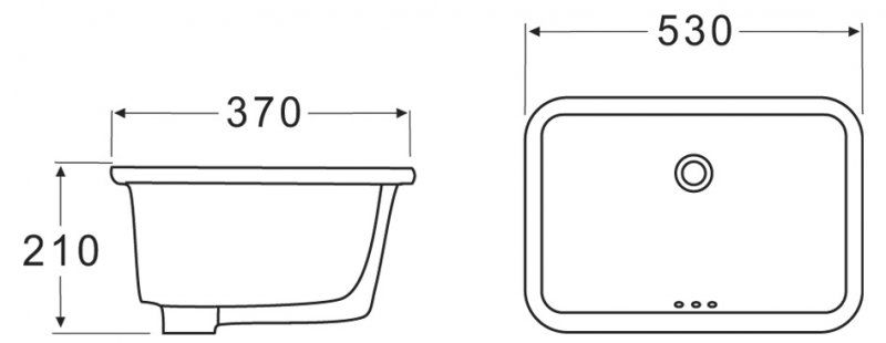 Раковина накладная BelBagno 53см белая BB1006