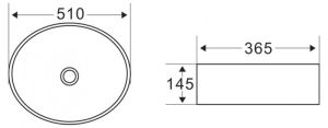 Раковина накладная BelBagno 51см белая BB1049