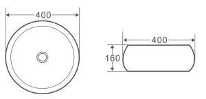 Раковина накладная BelBagno 40см белая BB1065