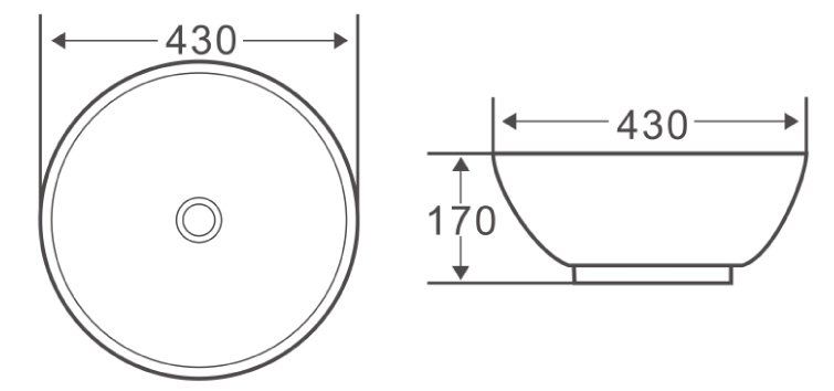 Раковина накладная BelBagno 43см белая BB1077