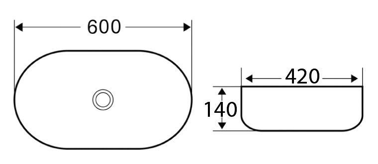 Раковина накладная BelBagno 60см бежевая BB1084-H316
