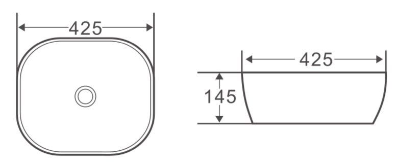 Раковина накладная BelBagno 42см белая BB1301