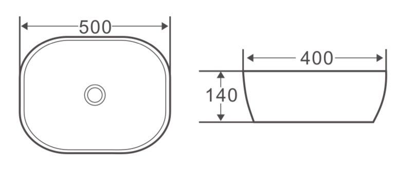 Раковина накладная BelBagno 50см чёрная BB1302-H301
