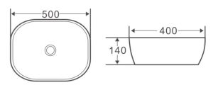 Раковина накладная BelBagno 50см бежевая BB1302-H316
