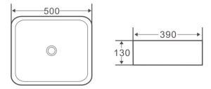 Раковина накладная BelBagno 50см белая BB1304