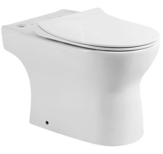 Чаша безободкового унитаза BelBagno с сиденьем дюропласт soft close, P-trap, BB130CPR/SC белый