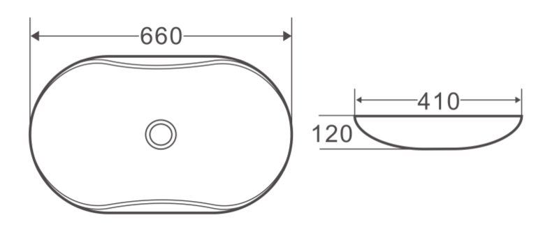 Раковина накладная BelBagno 66см белая BB1334