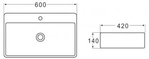 Раковина накладная BelBagno 60см белая BB1338