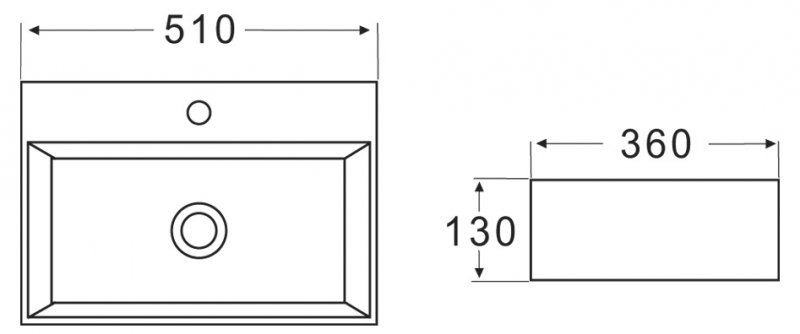 Раковина накладная BelBagno 51см белая BB1340