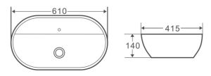 Раковина накладная BelBagno 61см белая BB1346