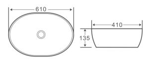 Раковина накладная BelBagno 61см белая BB1348