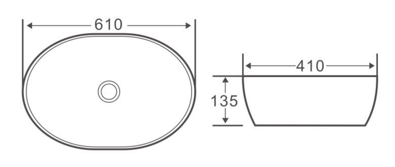 Раковина накладная BelBagno 61см белая BB1348