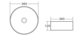 Раковина накладная BelBagno 36см белая BB1357