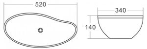 Раковина накладная BelBagno 52см белая BB1362