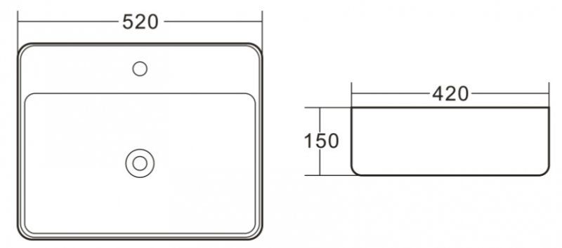 Раковина накладная BelBagno 52см белая BB1367