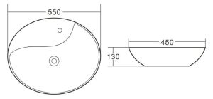Раковина накладная BelBagno 55см белая BB1370