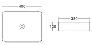 Раковина накладная BelBagno 49см белая BB1386