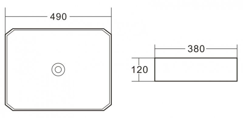 Раковина накладная BelBagno 49см белая BB1386