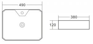 Раковина накладная BelBagno 49см белая BB1387