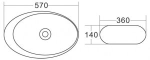 Раковина накладная BelBagno 57см белая BB1396