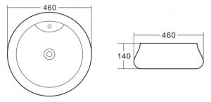 Раковина накладная BelBagno 46см белая BB1398
