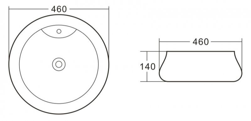 Раковина накладная BelBagno 46см белая BB1398