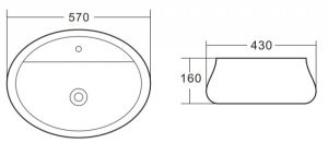 Раковина накладная BelBagno 57см белая BB1399