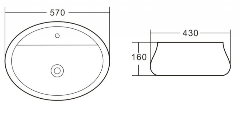 Раковина накладная BelBagno 57см белая BB1399