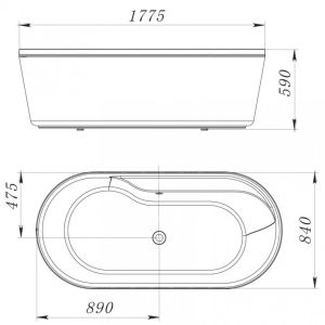 Акриловая ванна BelBagno отдельностоящая, белая 178x84 BB14-K