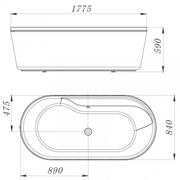 Акриловая ванна BelBagno отдельностоящая, белая 178x84 BB14-K