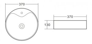 Раковина накладная BelBagno 37см белая BB1400