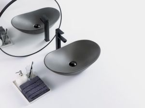 Раковина накладная BelBagno 60см серая BB1404-H311