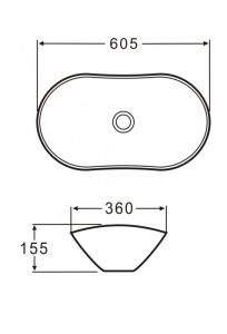 Раковина накладная BelBagno 60см белая BB1404