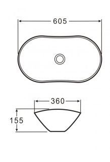 Раковина накладная BelBagno 60см серая BB1404-H311