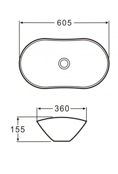 Раковина накладная BelBagno 60см серая BB1404-H311