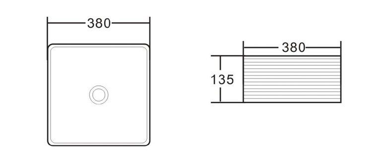 Раковина накладная BelBagno 38см белая BB1407