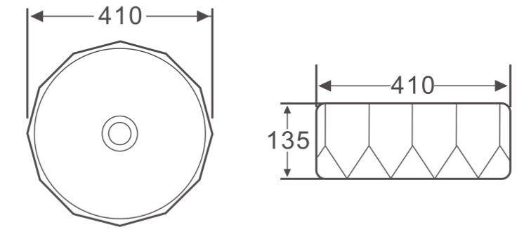 Раковина накладная BelBagno 41см белая BB1409