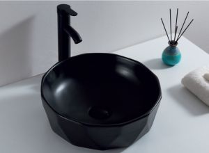 Раковина накладная BelBagno 41см чёрная BB1409H301
