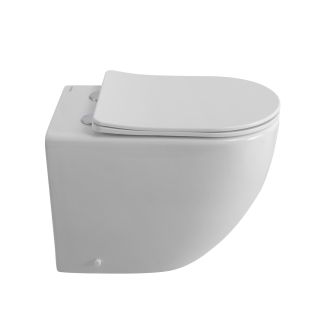 Унитаз приставной BelBagno безободковый с сиденьем дюропласт soft close, BB2141CB-TOR/SC белый