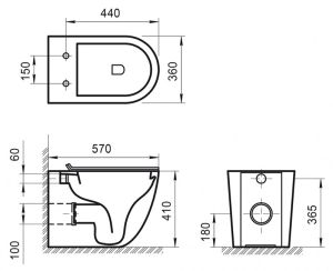 Унитаз приставной BelBagno Sfera-R BB2141CBR