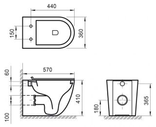 Унитаз приставной BelBagno Sfera-R BB2141CBR Унитаз приставной BelBagno Sfera-R BB2141CBR