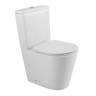 Унитаз-компакт BelBagno безободковый BelBagno FLAY-TOR BB2149CP-TOR/BB2149T/BB089SC белый