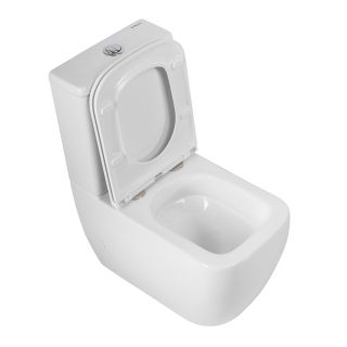 Чаша унитаза BelBagno безободкового со смывом "Торнадо" с сиденьем дюропласт soft close, P-trap, BB2197CP-TOR/SC белый