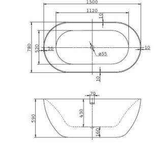 Акриловая ванна BelBagno BB27 отдельностоящая, белая, овальная Акриловая ванна BelBagno BB27 отдельностоящая, белая, овальная