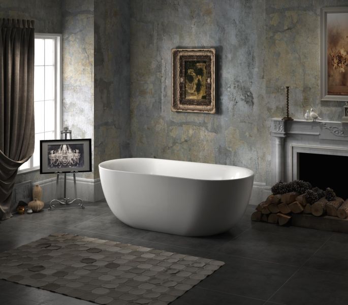 Акриловая ванна BelBagno BB27 отдельностоящая, белая, овальная